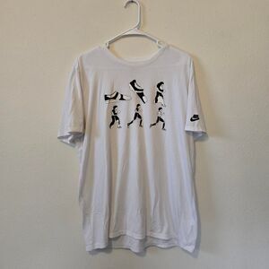 Men's Unisex Nike Free Run Design Printed Relax Fit T-shirt Large